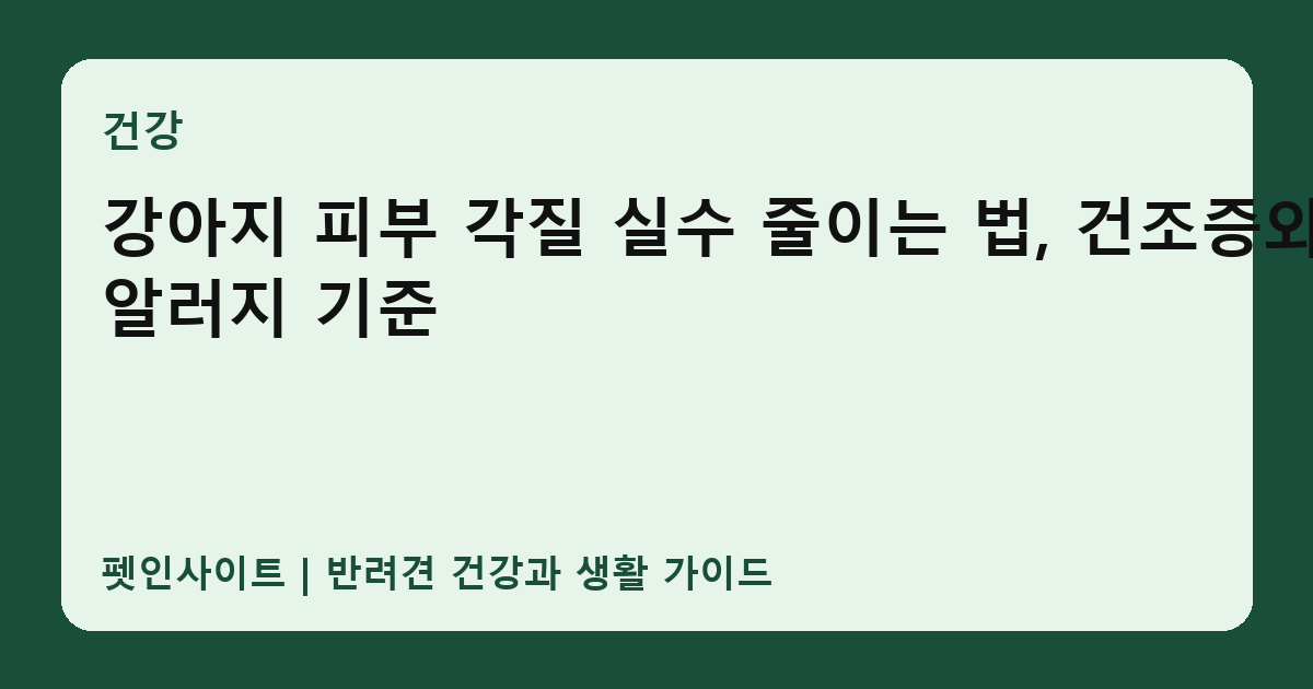 강아지 피부 각질 실수 줄이는 법, 건조증와 알러지 기준 썸네일