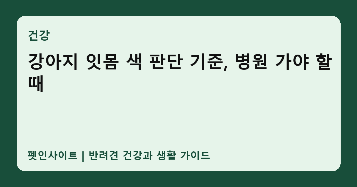 강아지 잇몸 색 판단 기준, 병원 가야 할 때 썸네일