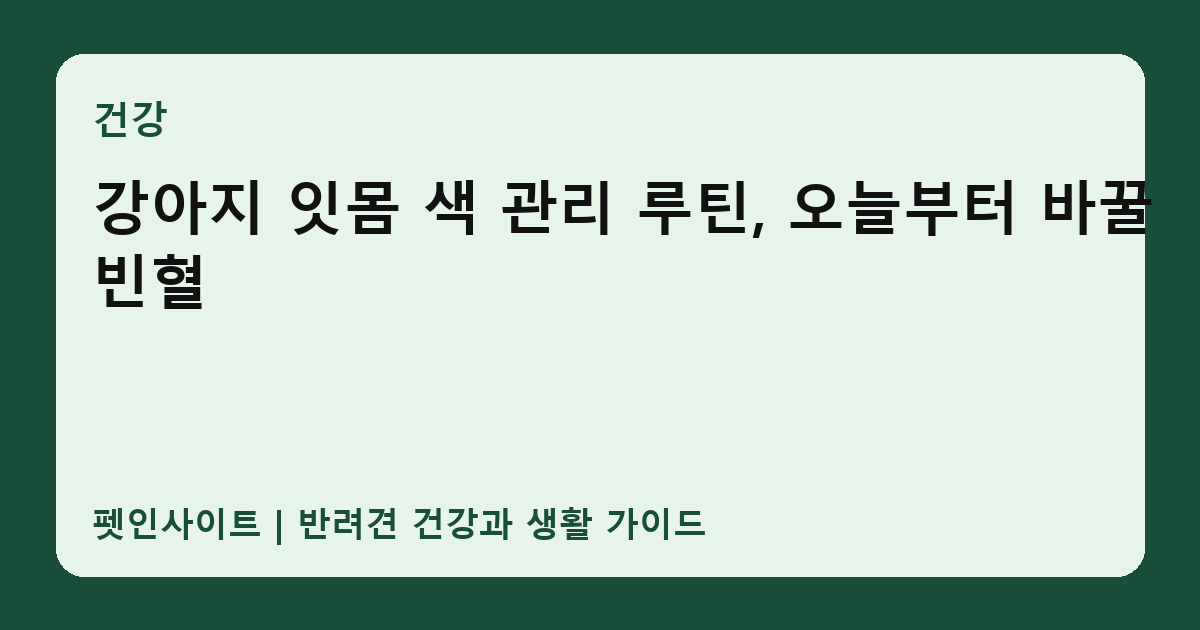 강아지 잇몸 색 관리 루틴, 오늘부터 바꿀 빈혈 썸네일