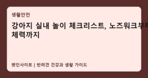 강아지 실내 놀이 체크리스트, 노즈워크부터 체력까지 썸네일