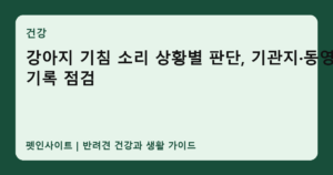 강아지 기침 소리 상황별 판단, 기관지·동영상 기록 점검 썸네일