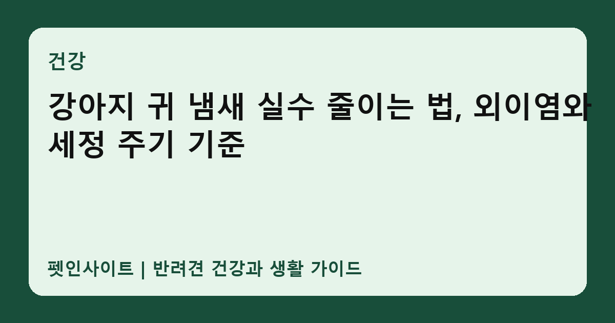 강아지 귀 냄새 실수 줄이는 법, 외이염와 세정 주기 기준 썸네일