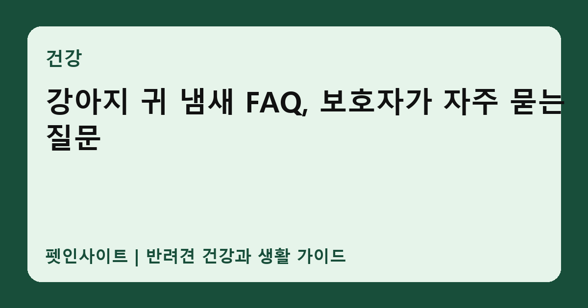 강아지 귀 냄새 FAQ, 보호자가 자주 묻는 질문 썸네일